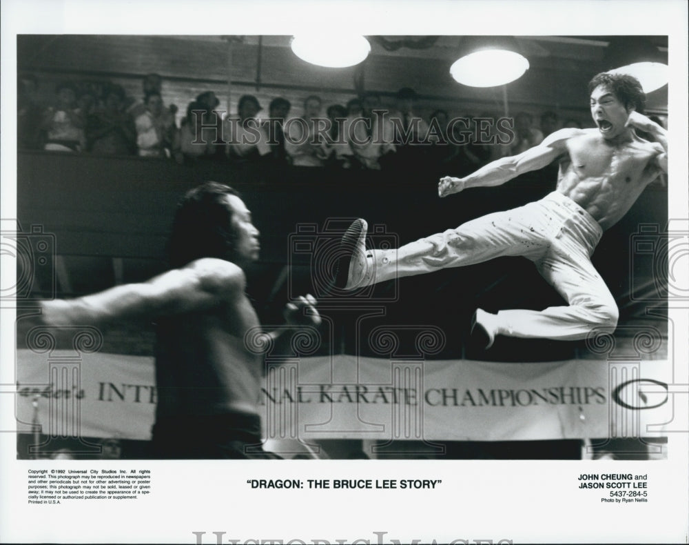 1993 Press Photo &quot;Dragon:The Bruce Lee Story&quot;Jason Scott Lee,John Cheung - Historic Images