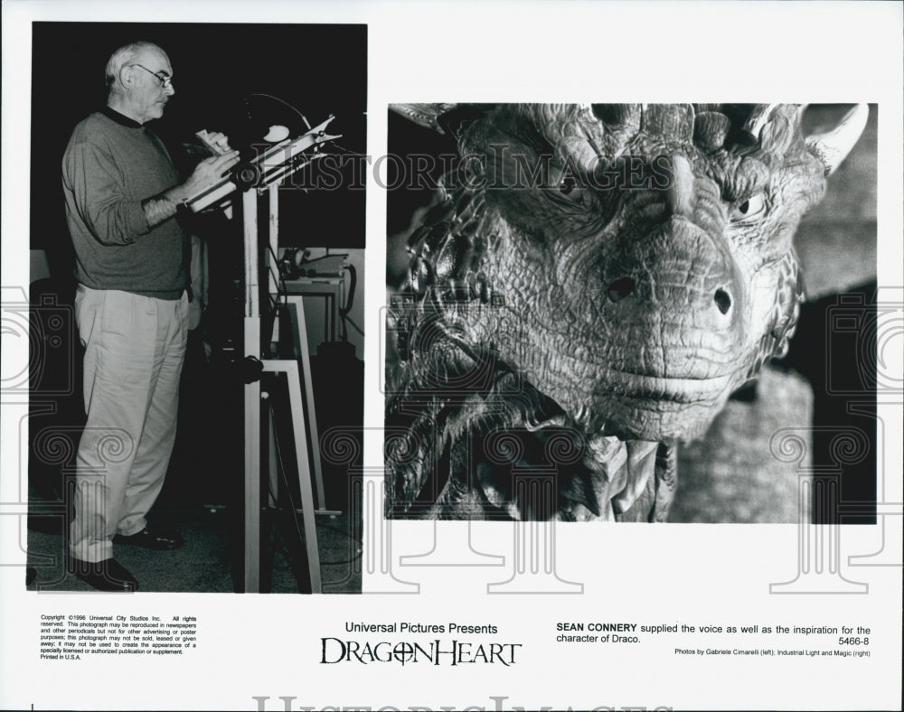 1996 Press Photo  "Dragonheart" Sean Connerry voice for the dragon - Historic Images