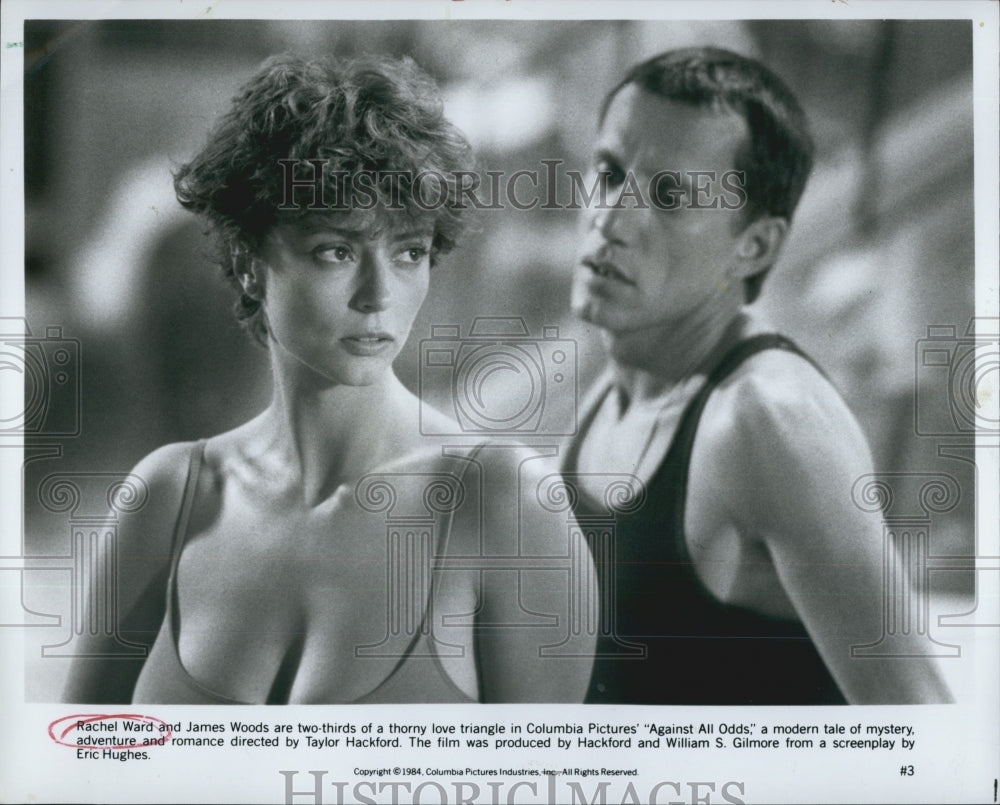 1984 Press Photo  "Against All Odds" Rachel Ward & James Woods - Historic Images