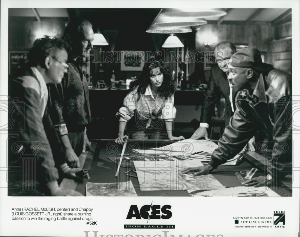 1992 Press Photo &quot; Aces Iron Eagle III&quot;Louis Gossett Jr,Rachel McLish, - Historic Images