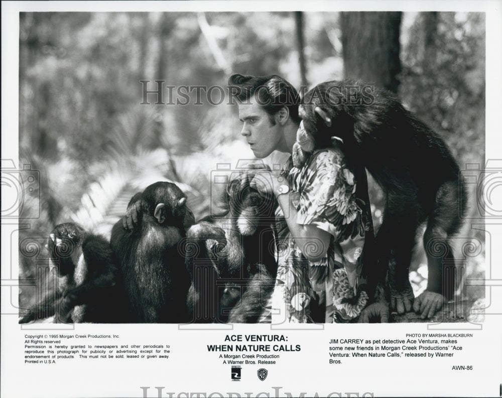 1995 Press Photo &quot;Ace Ventura: When Nature Calls&quot; Jim Carrey - DFPG16639 - Historic Images