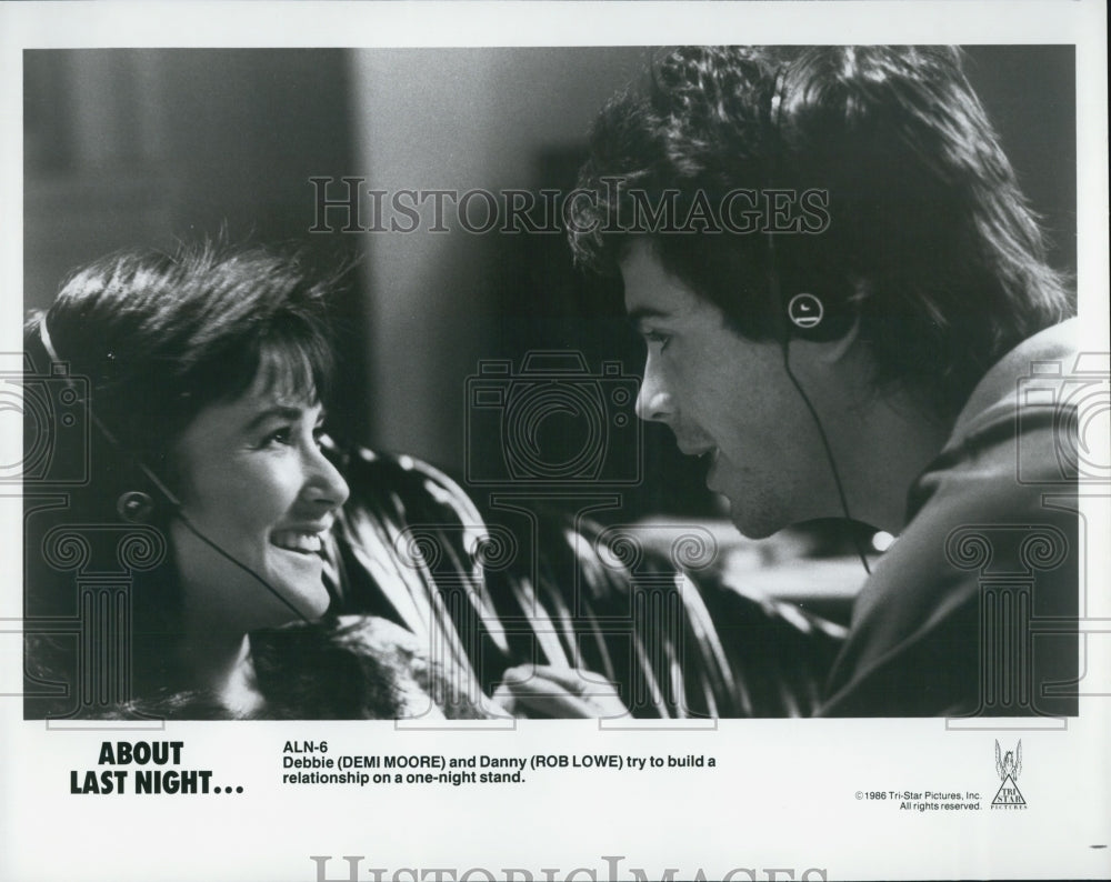 1986 Press Photo "About Last Night" Demi Moore, Rob Lowe - DFPG16731 - Historic Images