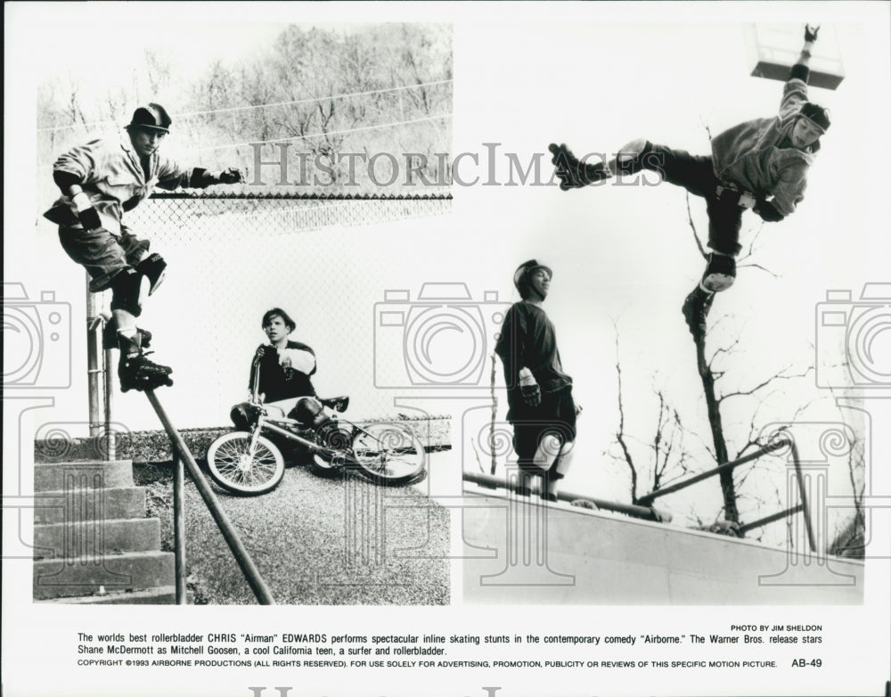 1993 Press Photo &quot;Airborne&quot; Shane McDermott Chris Edwards Actor - DFPG16923 - Historic Images