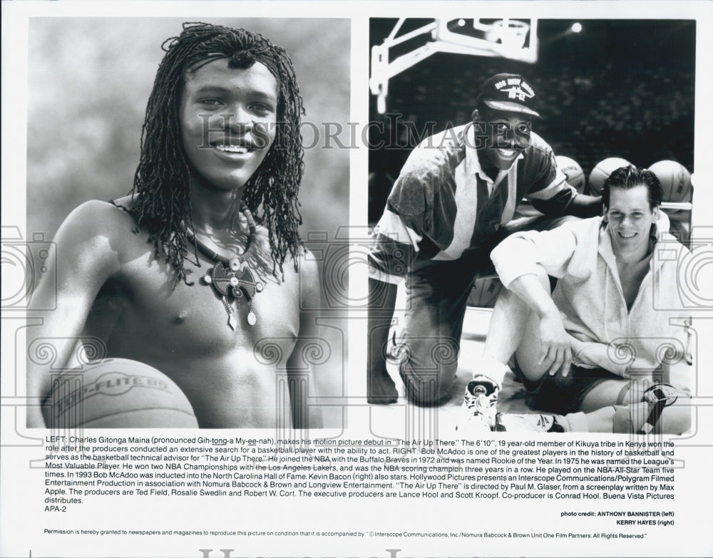 1994 Press Photo Charles Gitonga Maina and Bob McAdoo in "The Air Up There" - Historic Images