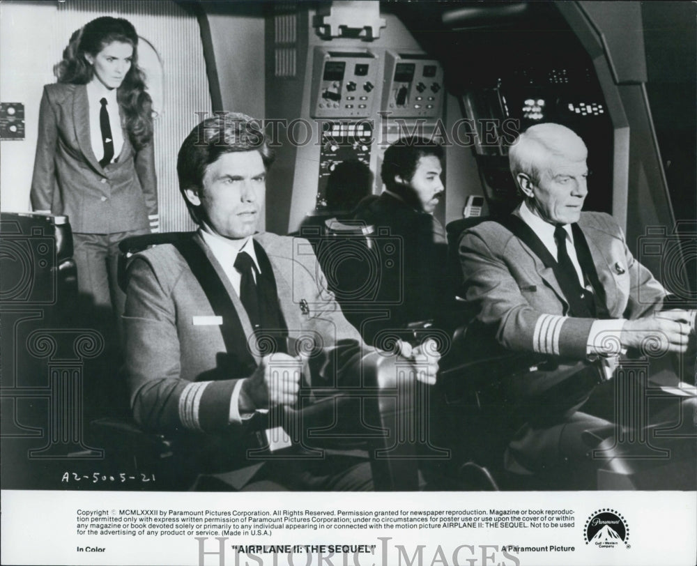 Press Photo "Airplane II The Sequel" Peter Graves Kent McCord James Watson - Historic Images