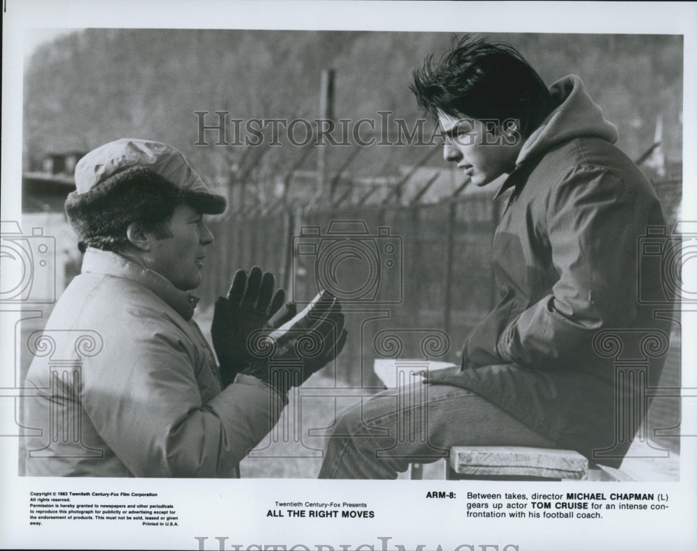 1983 Press &quot;All The Right Moves&quot; Photo Director Michael Chapman &amp; Tom Cruise - Historic Images