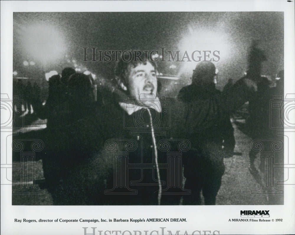 1992 Press Photo Ray Rogers in &quot;American Dream&quot; Film by Barbara Kopple - Historic Images