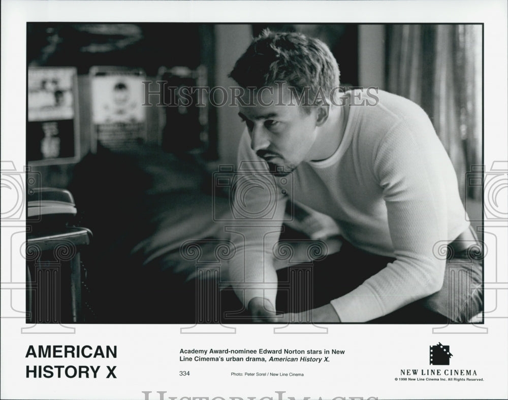 1998 Press Photo Actor Edward Norton in &quot;American History X&quot; Film - Historic Images