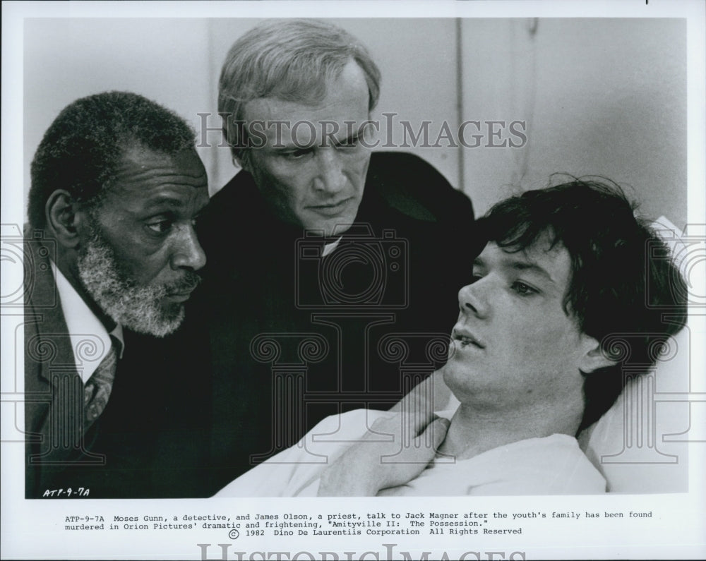 1982 Press Photo Actors Moses Gunn, James Olson And Jack Magner In Horror Film - Historic Images