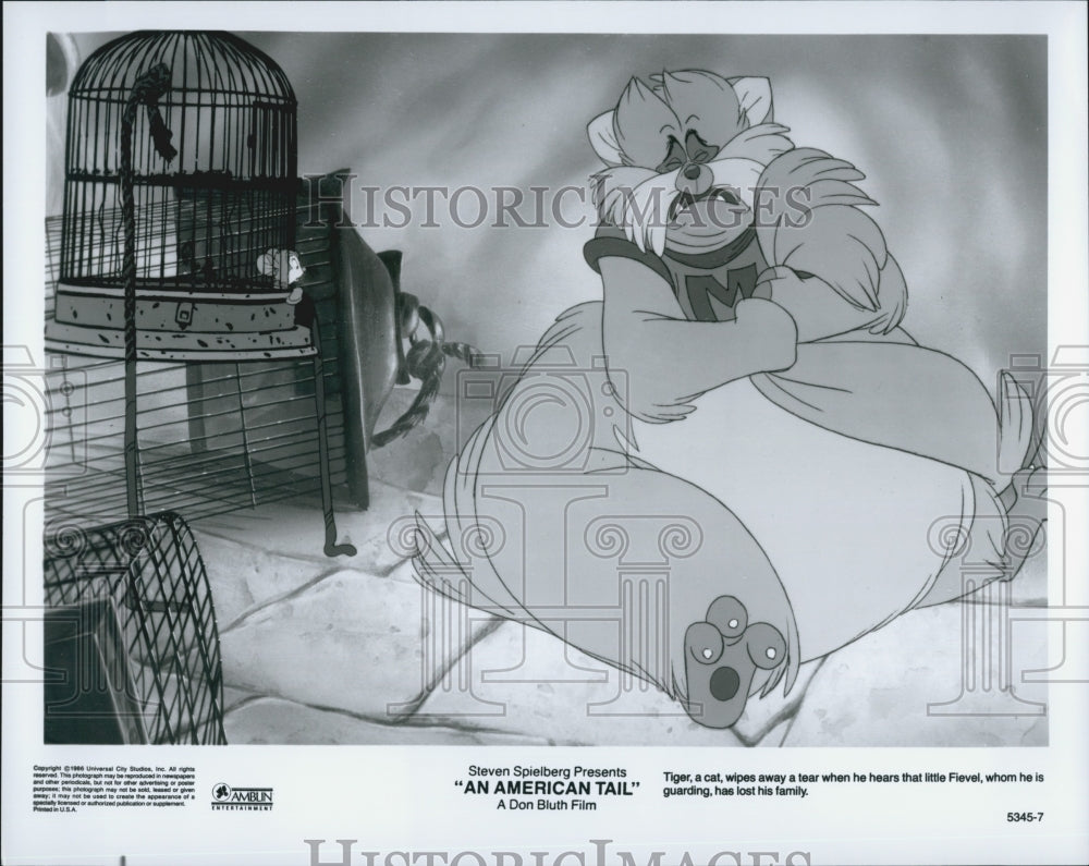 1986 Press Photo Scene from the animated film "An American Tail" - Historic Images