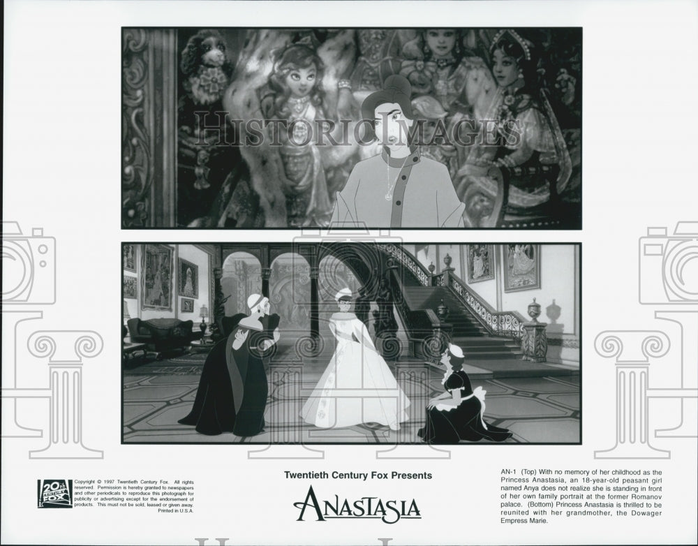 1997 Press Photo Animated film "Anastasia" from 20th Century Fox - Historic Images