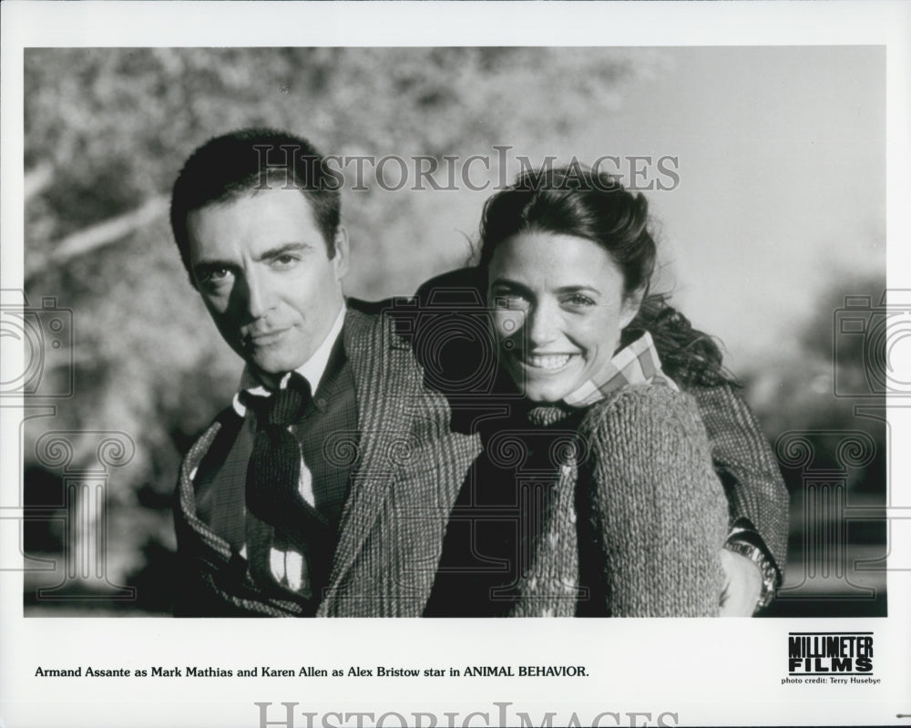 1989 Press Photo Armand Assante And Karen Allen In Movie "Animal Behavior" - Historic Images