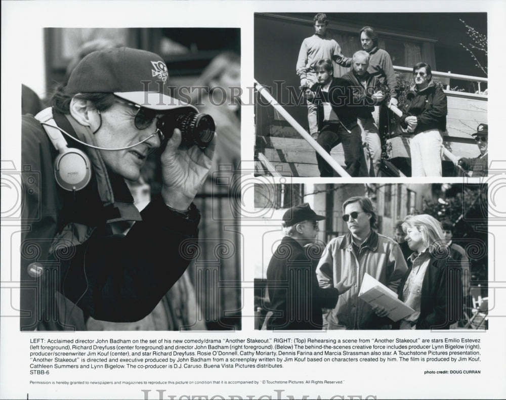 1993 Press Photo &quot;Another Stakeout&quot; Emilio Estevez,Richard Dreyfuss,John Badham - Historic Images