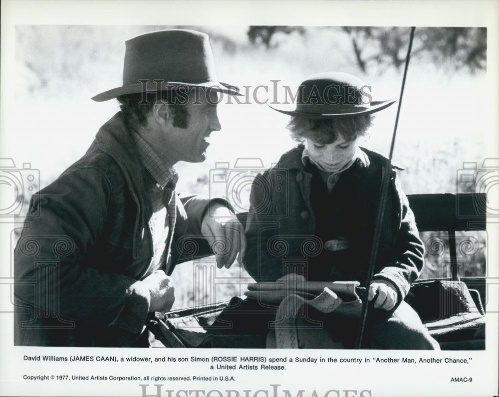 1977 Press Photo James Caan And Rossie Harris In &quot;Another Man, Another Chance&quot; - Historic Images