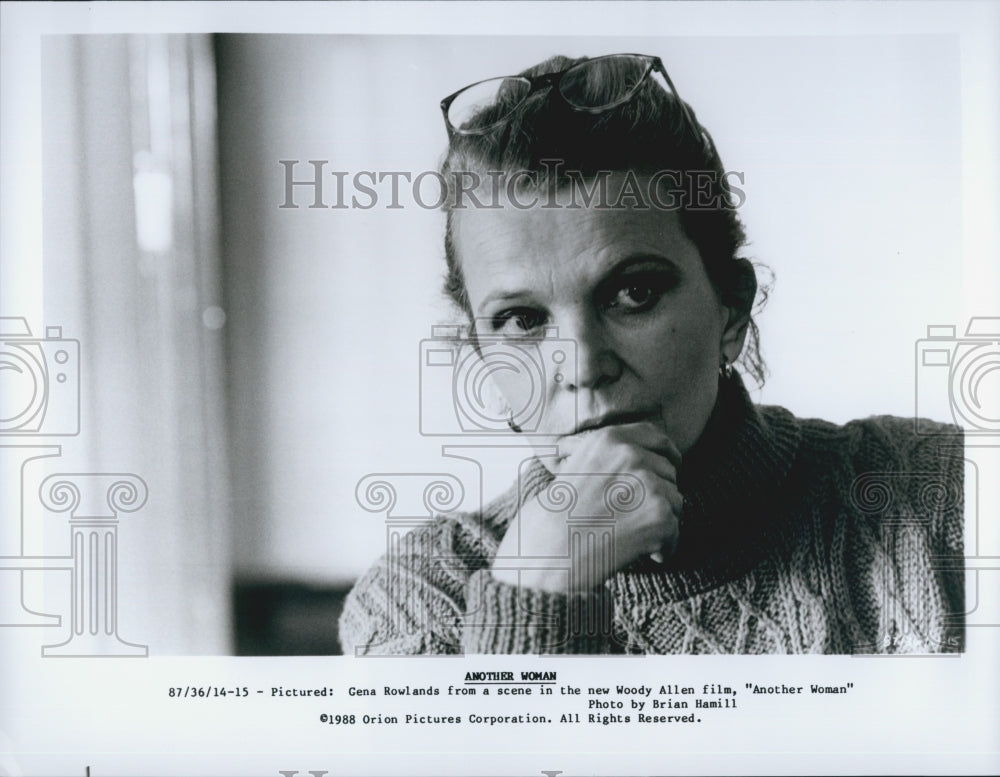 1988 Press Photo Gena Rowlands &quot;Another Woman&quot; - Historic Images