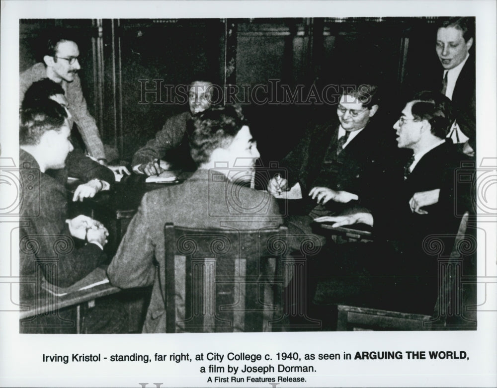 1998 Press Photo Irving Kristol at City College c. 1940 &quot;Arguing the World&quot; - Historic Images