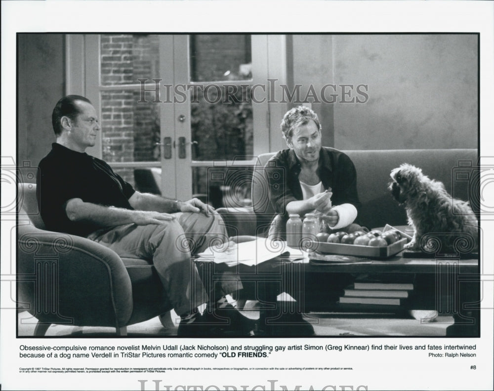 Press Photo Jack Nicholson and Greg Kinnear in "Old Friends" - Historic Images