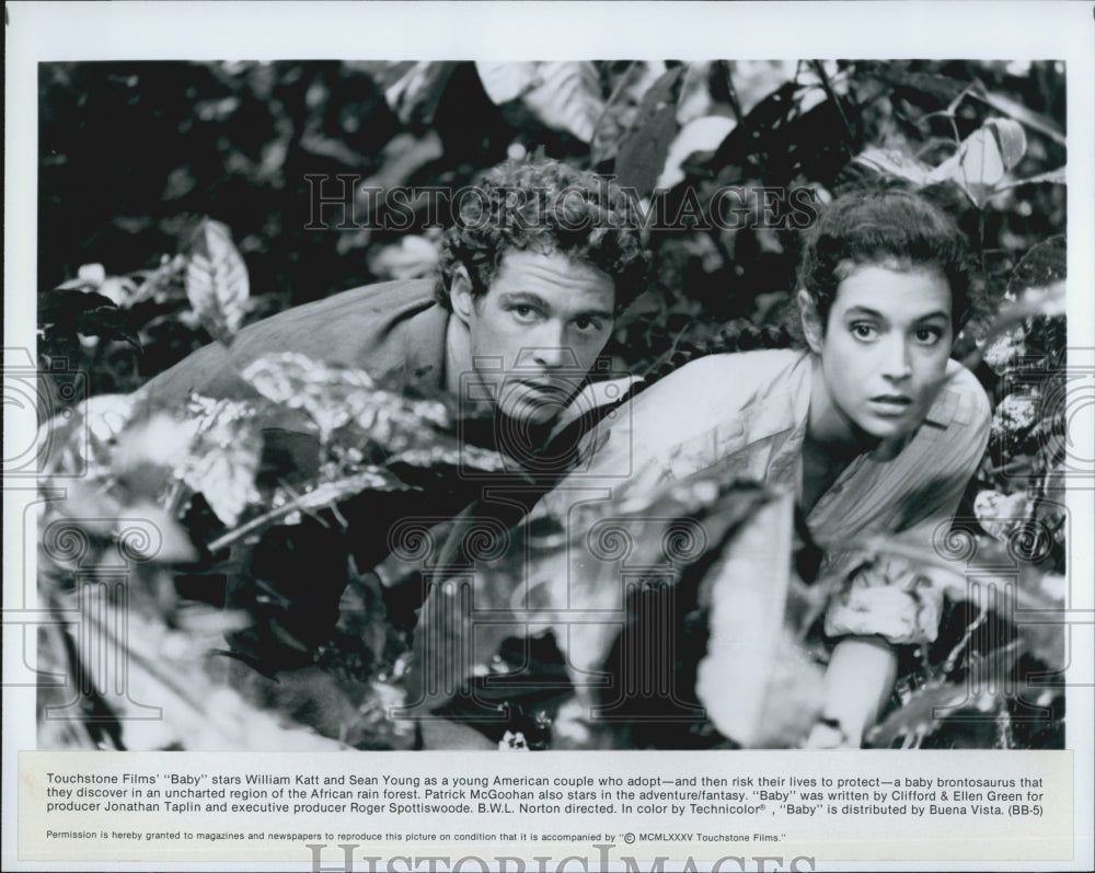 1985 Press Photo William Katt, Sean Young &quot;Baby&quot; - Historic Images