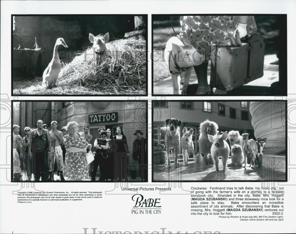 1998 Press Photo Magda Szubanski in "Babe Pig In The City" - Historic Images
