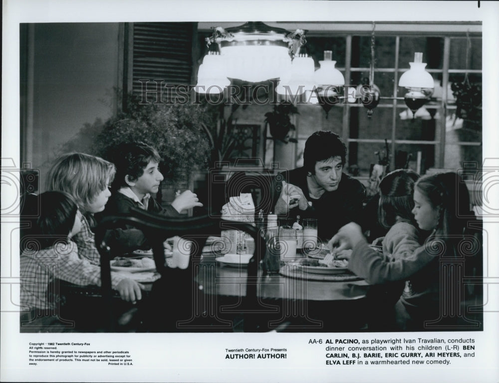 1982 Press Photo Al Pacino Ben Carlin B.J. Barie Ari Meyers Elva Leff "Author! - Historic Images