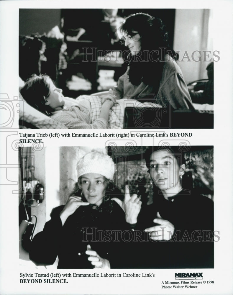 1998 Press Photo Sylvie Testud & Emmanuelle Laborit in "Beyond the Silence" - Historic Images