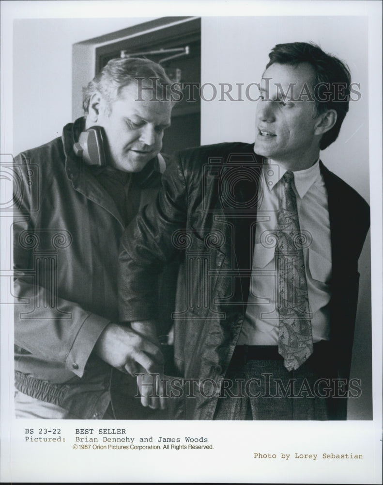 1987 Press Photo Brian Dennehy and James Woods in "Best Seller" - Historic Images