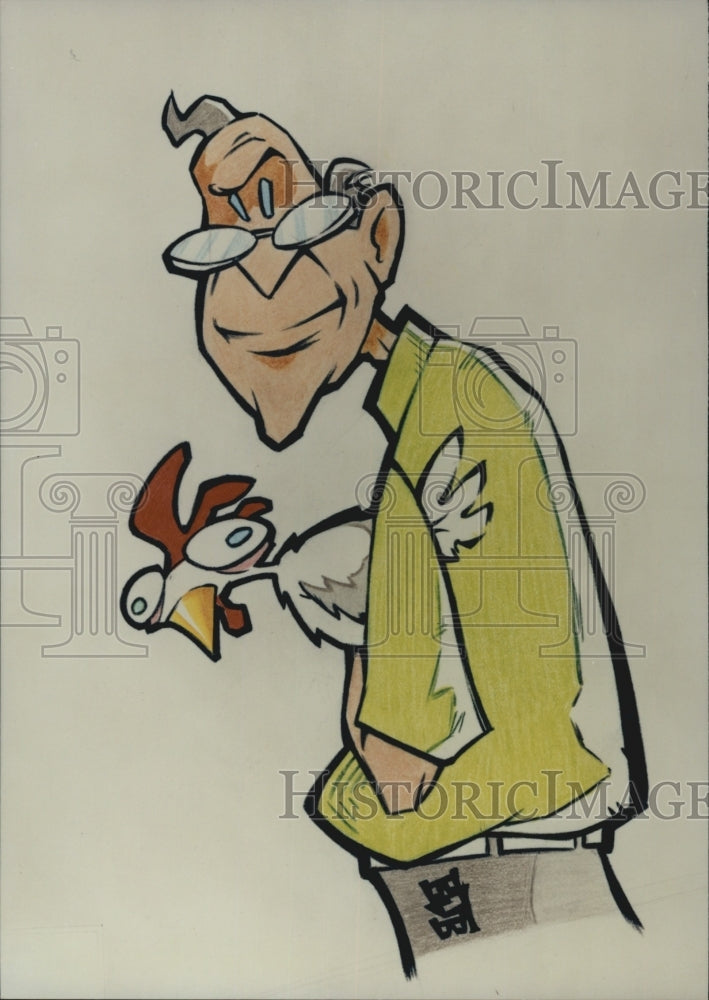 Press Photo Cartoon "Beyond Grandpa" - Historic Images