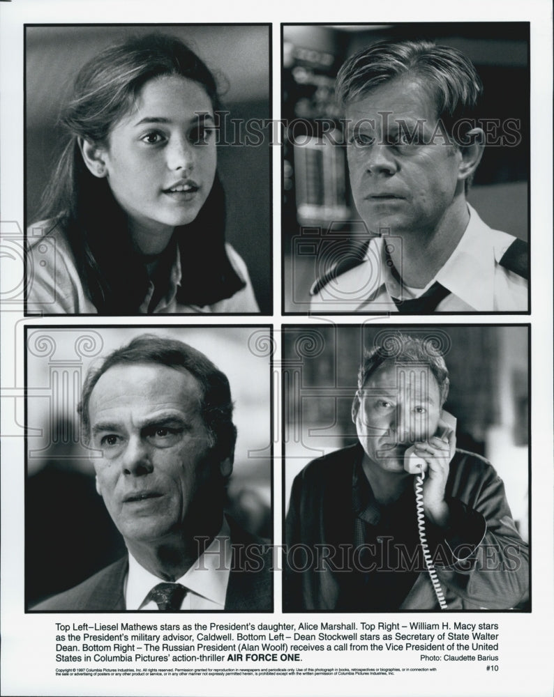 1997 Press Photo  "Air Force One"Wm H Macy,Dean Stockwell,L Matthews,A Woolf - Historic Images