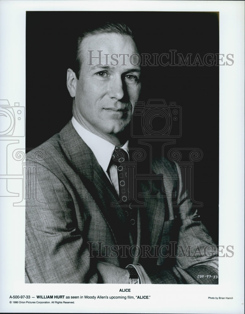 1990 Press Photo Actor William Hurt Starring In Woody Allen's Film "Alice" - Historic Images