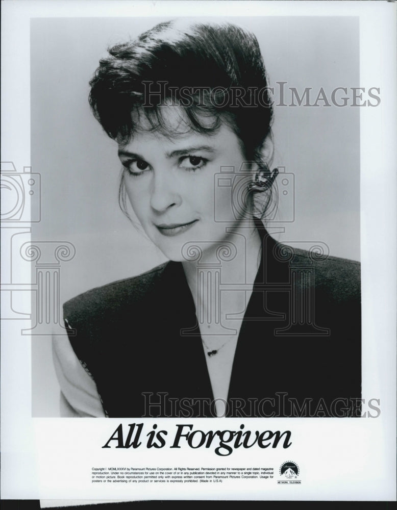 1986 Press Photo  &quot;All Is Forgiven&quot;  Judith-Marie  Bergan - Historic Images