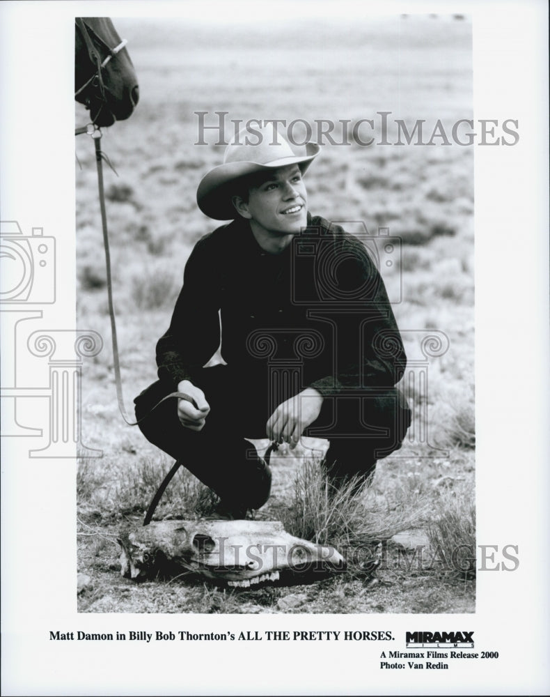 2000 Press Photo Actor Matt Damon Starring In Drama Film &quot;All The Pretty Horses&quot; - Historic Images