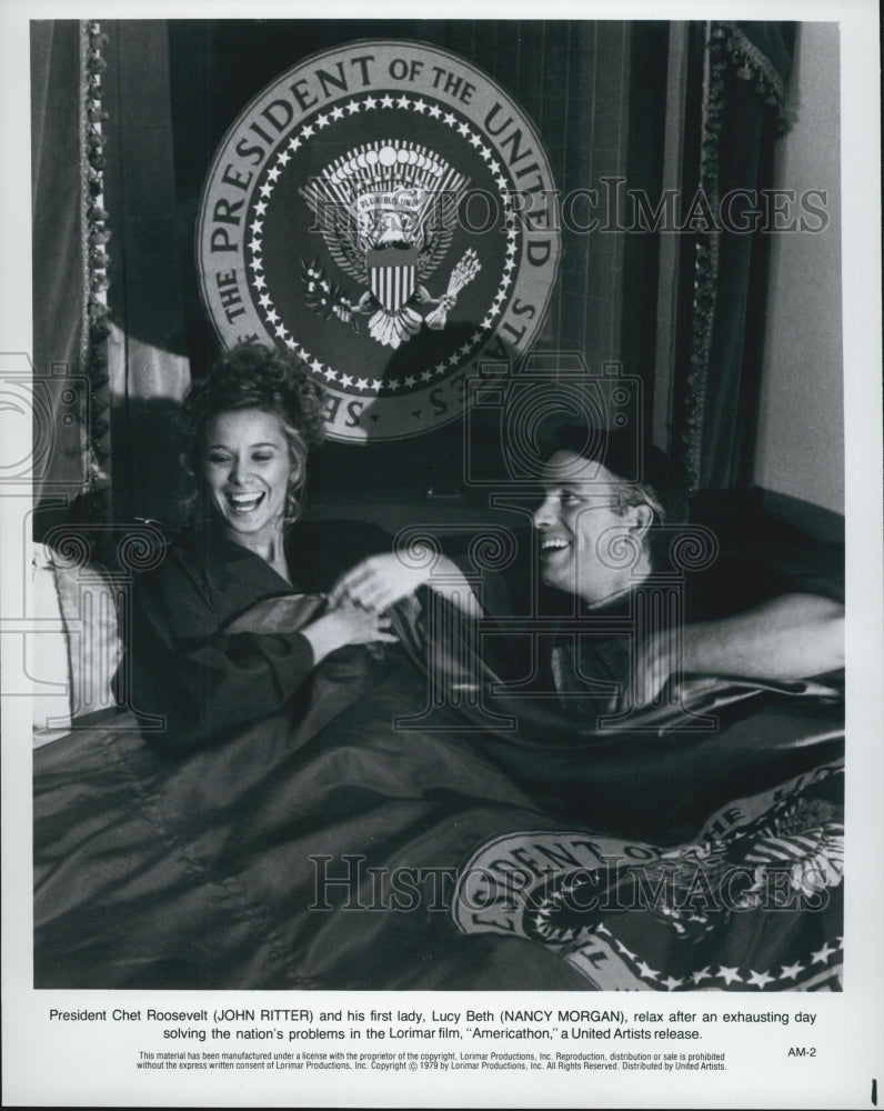 1979 Press Photo "Americathon" John Ritter,Nancy Morgan - Historic Images