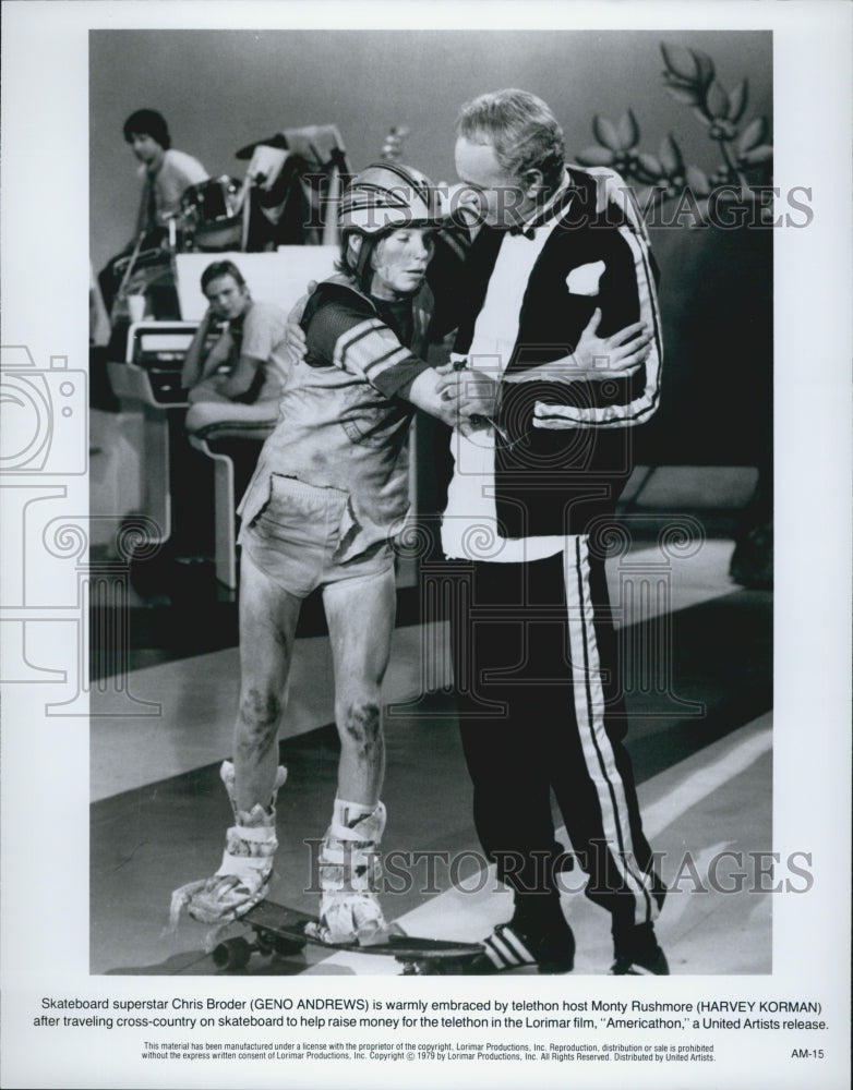 1979 Press Photo Geno Andrews and Harvey Korman in "Americathon" - Historic Images