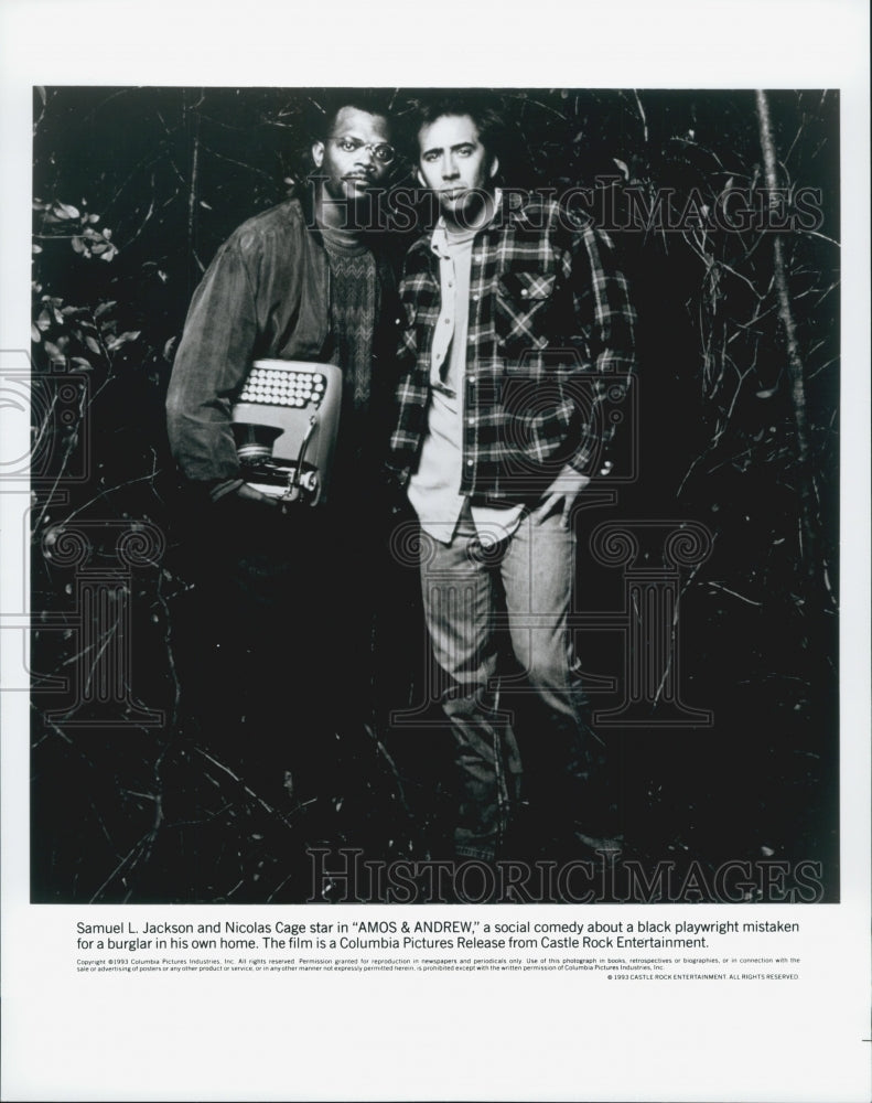 1993 Press Photo "Amos & Andrew" Samuel L Jackson & Nicholas Cage - Historic Images