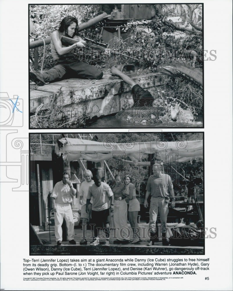 1997 Press Photo "Anaconda" Jennifer Lopez,Ice Cube,Owen Wilson,J Hyde,K Wuhrer - Historic Images