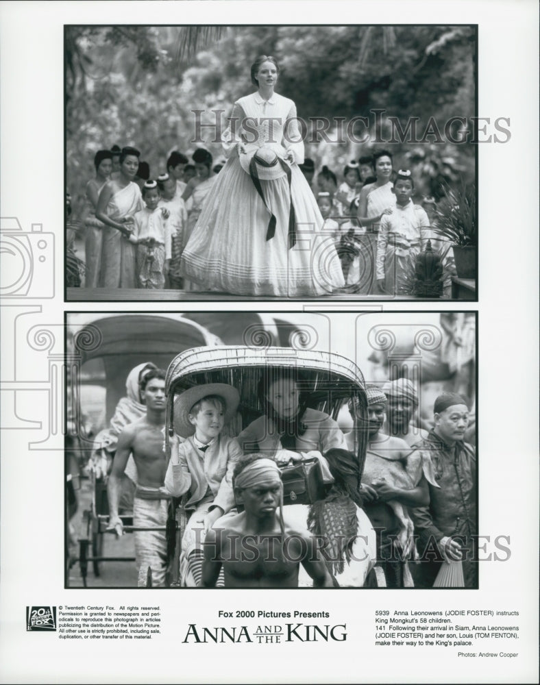 1999 Press Photo Actress Jodie Foster, Tom Fenton in "Anna and the King" Film - Historic Images