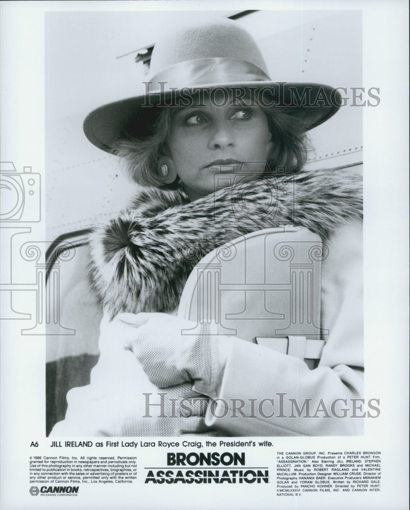 1986 Press Photo "Bronson Assassination" Jill Ireland as Lara Royce Craig - Historic Images