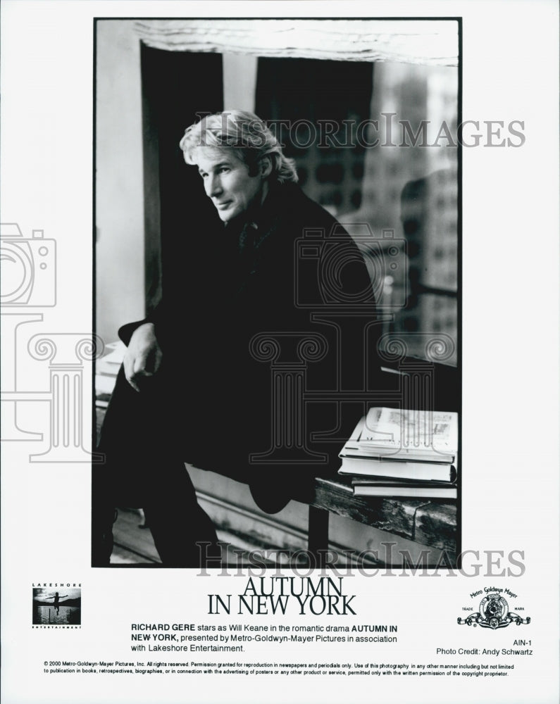2000 Press Photo Actor Richard Gere Starring In Film "Autumn In New York" - Historic Images
