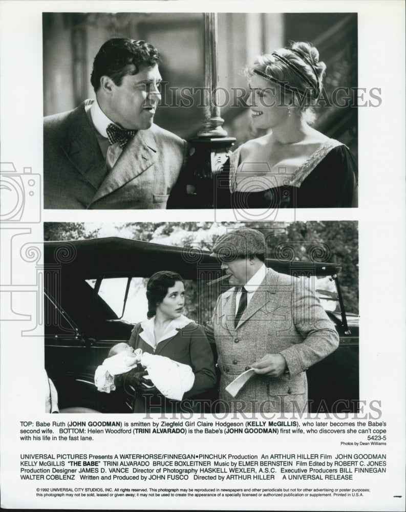 1992 Press Photo Scenes From Film "Babe" Starring John Goodman, Kelly McGillis - Historic Images