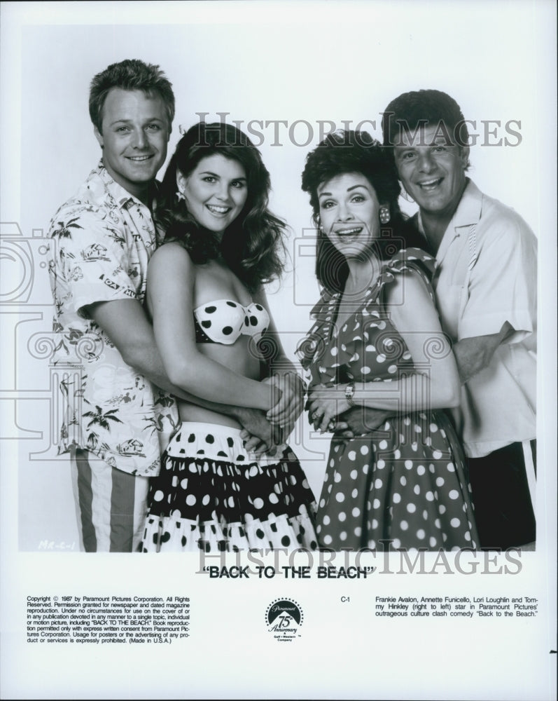 1987 Press Photo Cast Of Film Back to The Beach - Historic Images