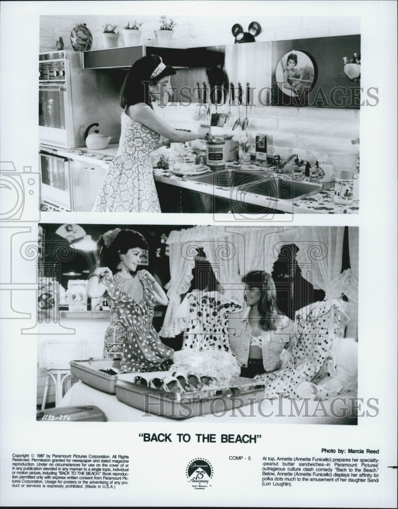 1987 Press Photo Scenes From Film Back To The Beach - Historic Images