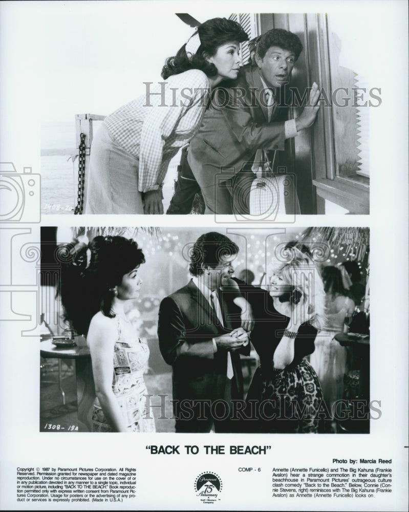 1967 Press Photo Actors Annette Funicello And Frankie Avalon "Back To The Beach" - Historic Images