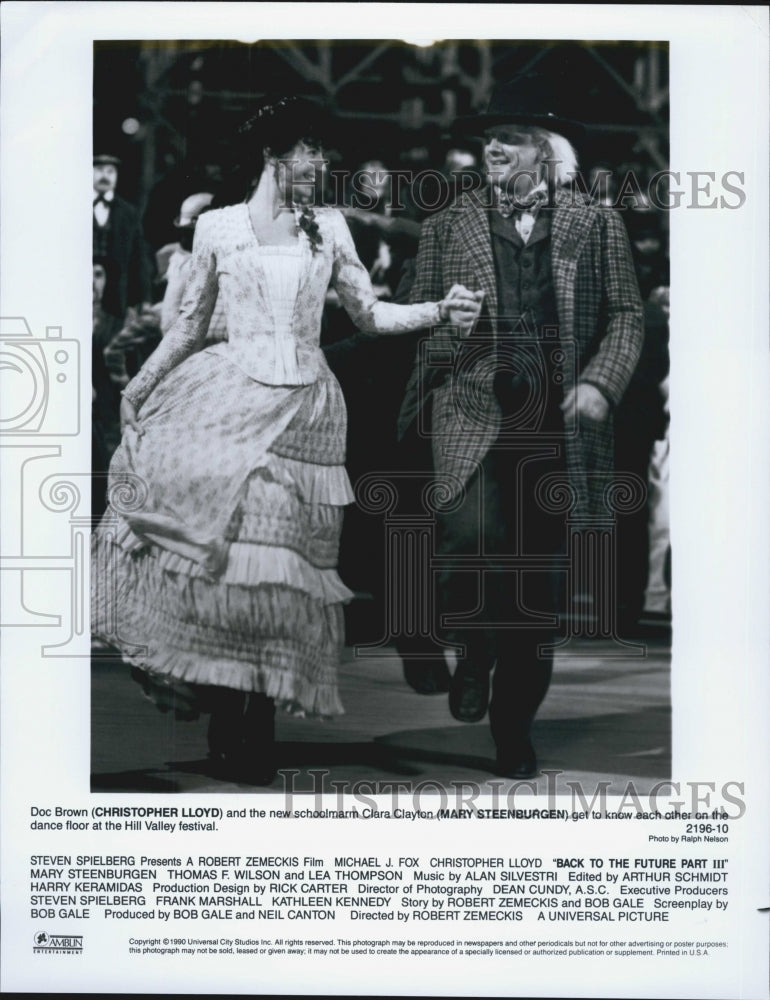 1990 Press Photo"Back to the Future Part 3" Christopher Lloyd, Mary Steenburgen - Historic Images