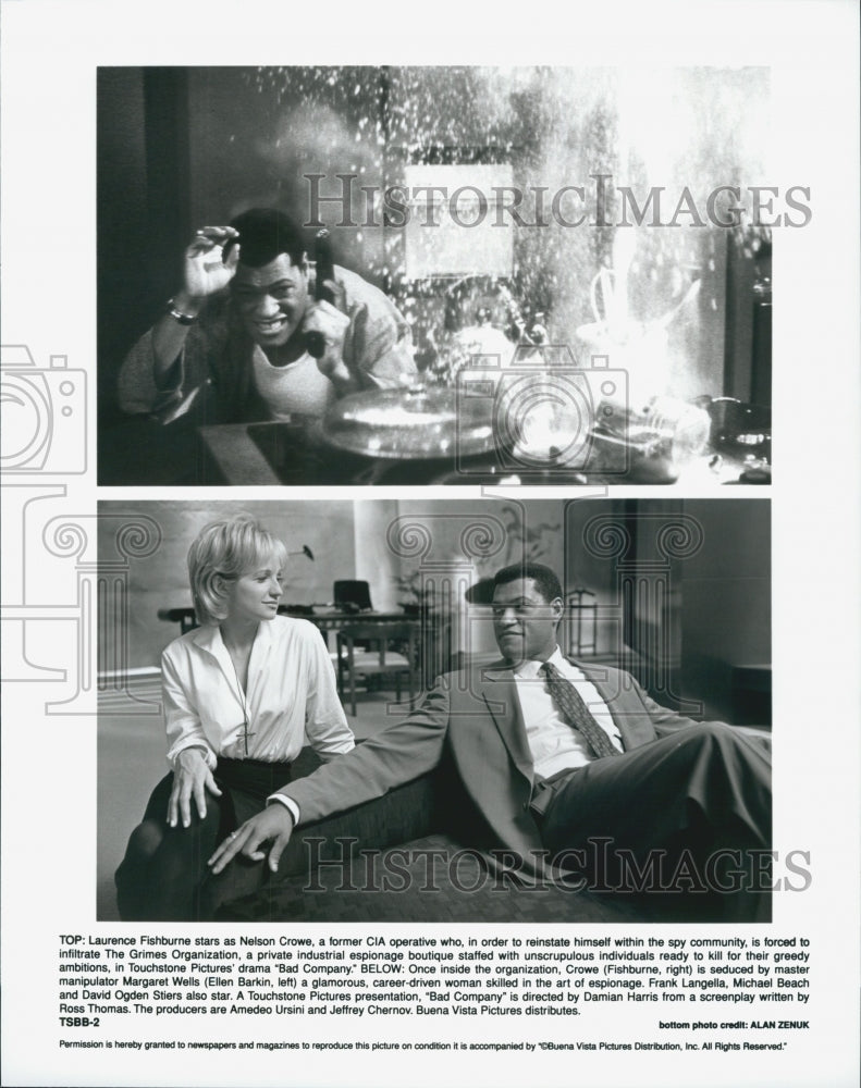 1995 Press Photo "Bad Company" Lawrence Fishburn, Ellen Barkin - Historic Images