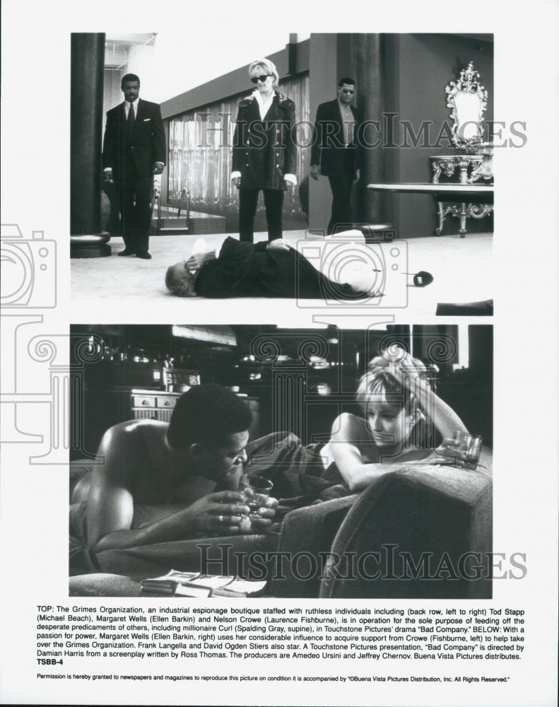 1995 Press Photo  &quot;Bad Company&quot; Lawrence Fishburn, Ellen Barkin,Michael Beach - Historic Images