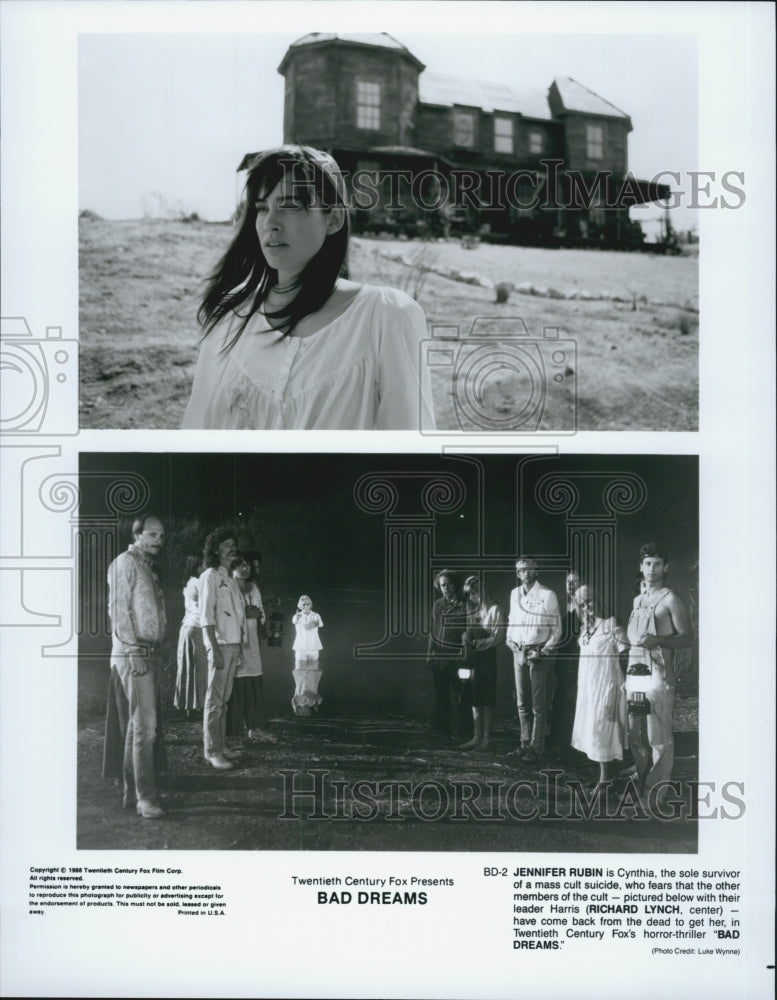 1988 Press Photo  &quot;Bad Dreams&quot; Jennifer Rubin,Richard Lynch - Historic Images