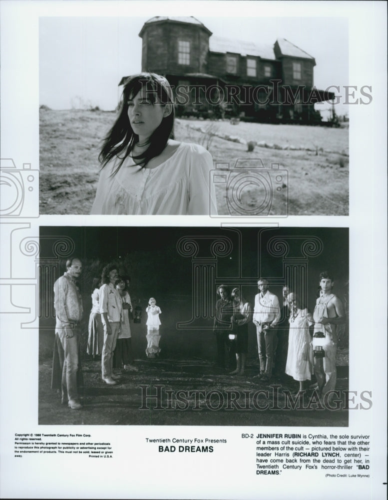 1988 Press Photo  "Bad Dreams" Jennifer Rubin,Richard Lynch - Historic Images
