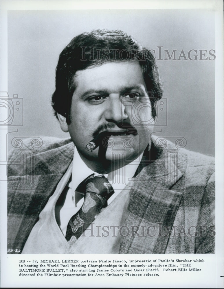 1980 Press Photo Actor Michael Lerner Starring In Film &quot;The Baltimore Bullet&quot; - Historic Images
