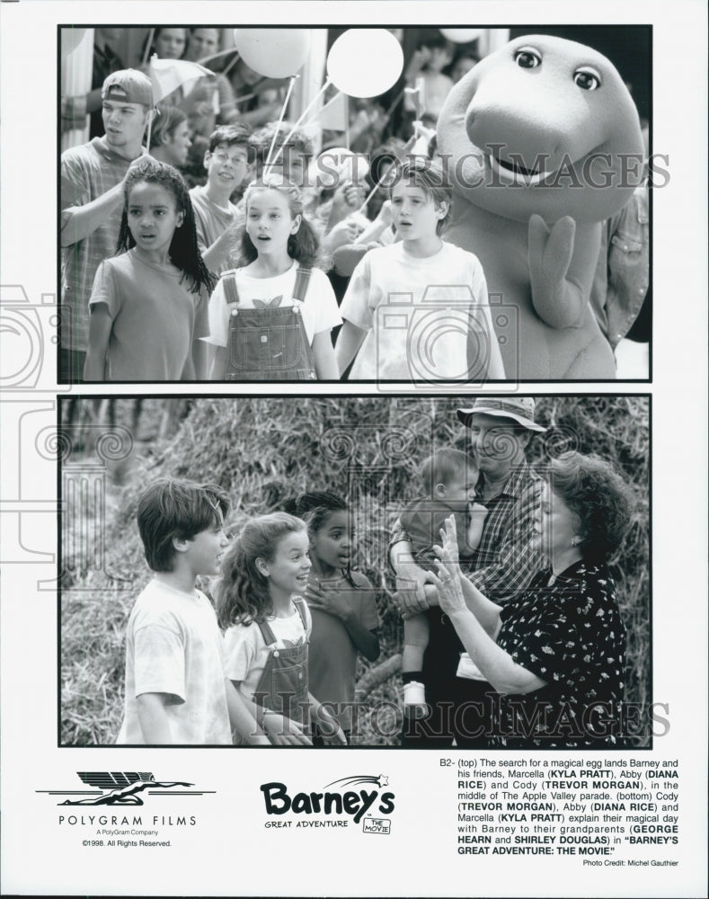 1998 Press Photo  "Barney's Great Adventure"Kyla Pratt,Trevor Morgan,D Rice - Historic Images