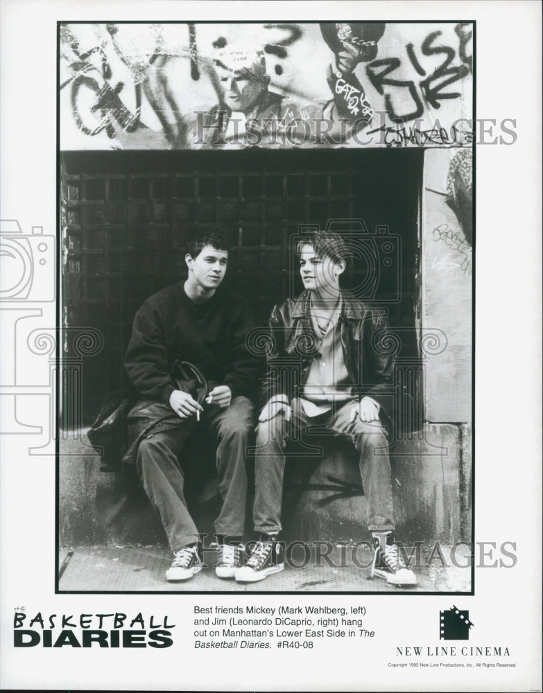 1995 Press Photo "Basketball Diaries" Mark Whalberg & Leonardo DiCaprio - Historic Images
